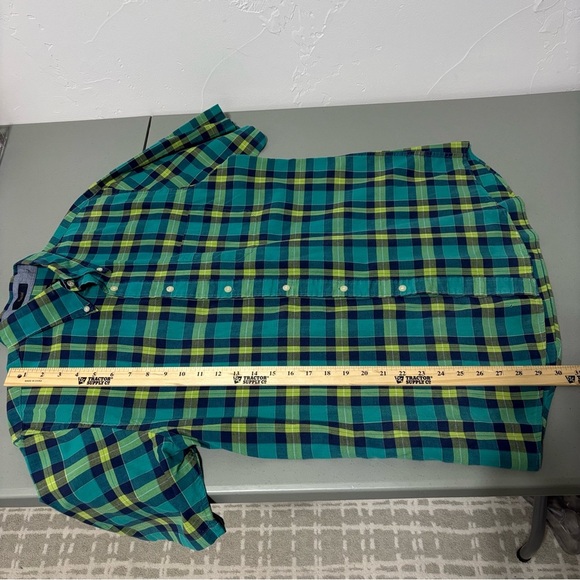 Pendleton Seaside Men's Plaid Large Short Sleeve Button Front Casual Shirt FLAW - Picture 8 of 10